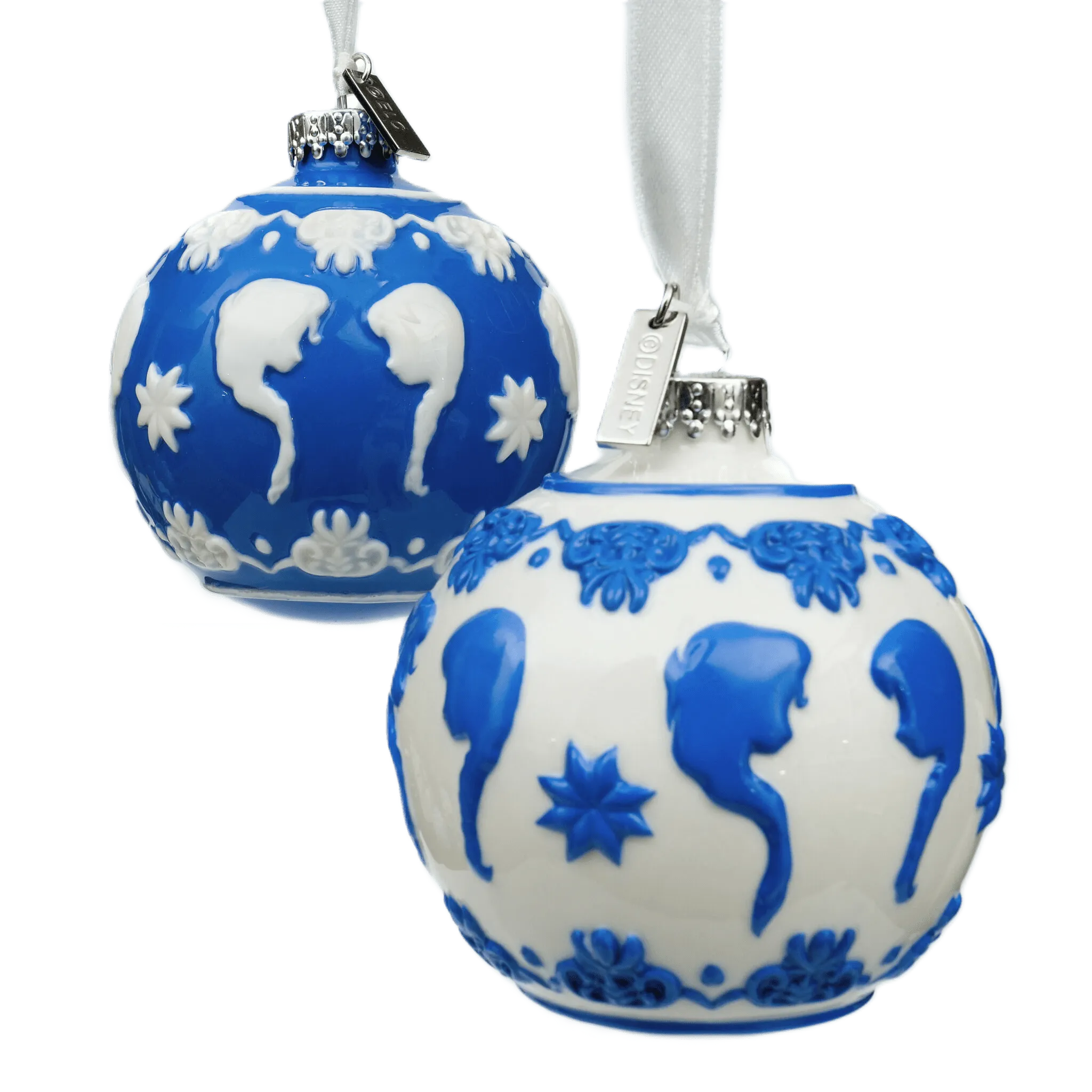 english ladies disney frozen sisters forever christmas tree baubles x 2 - Charterwells