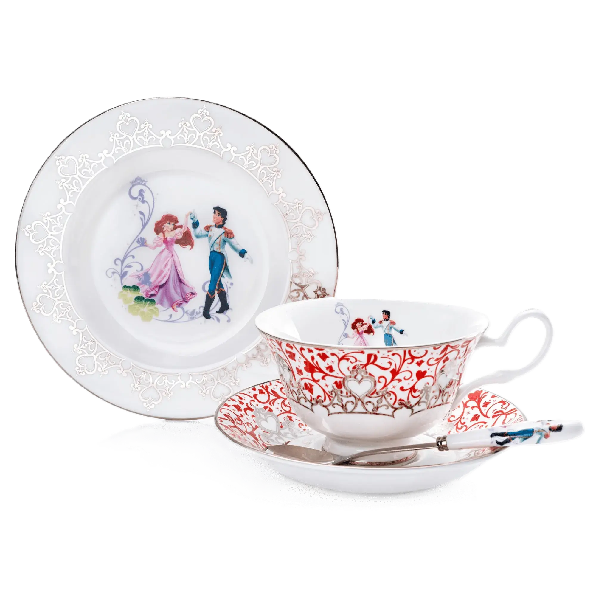 english ladies disney little mermaid ariel wedding 3pc tea set - Charterwells