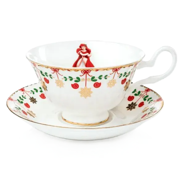 english ladies disney little mermaid princess ariel winter cup saucer - Charterwells