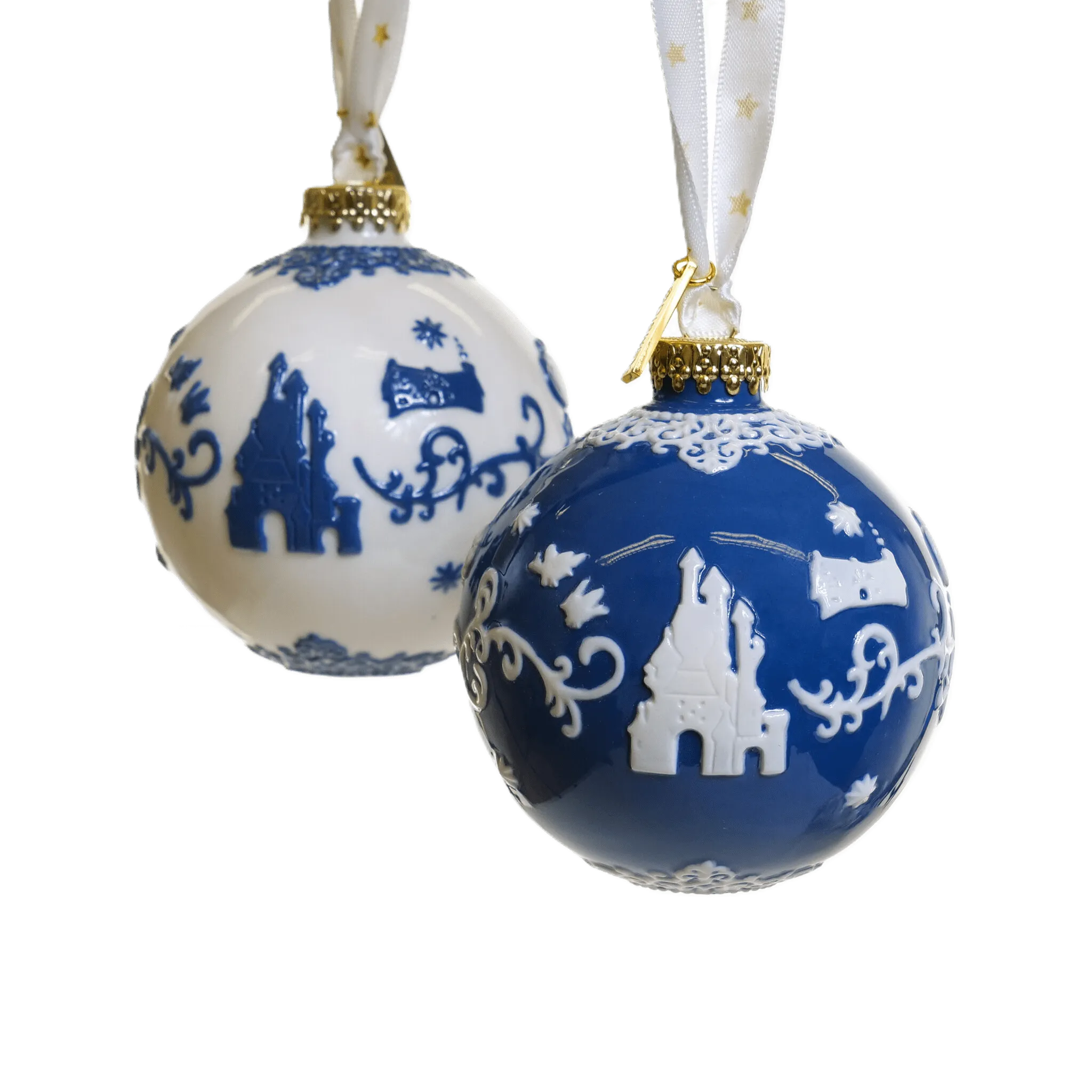 english ladies disney princess snow white christmas tree baubles x 2 - Charterwells