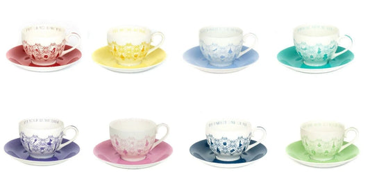 English Ladies Disney Set of 8 Story Cups & Saucers