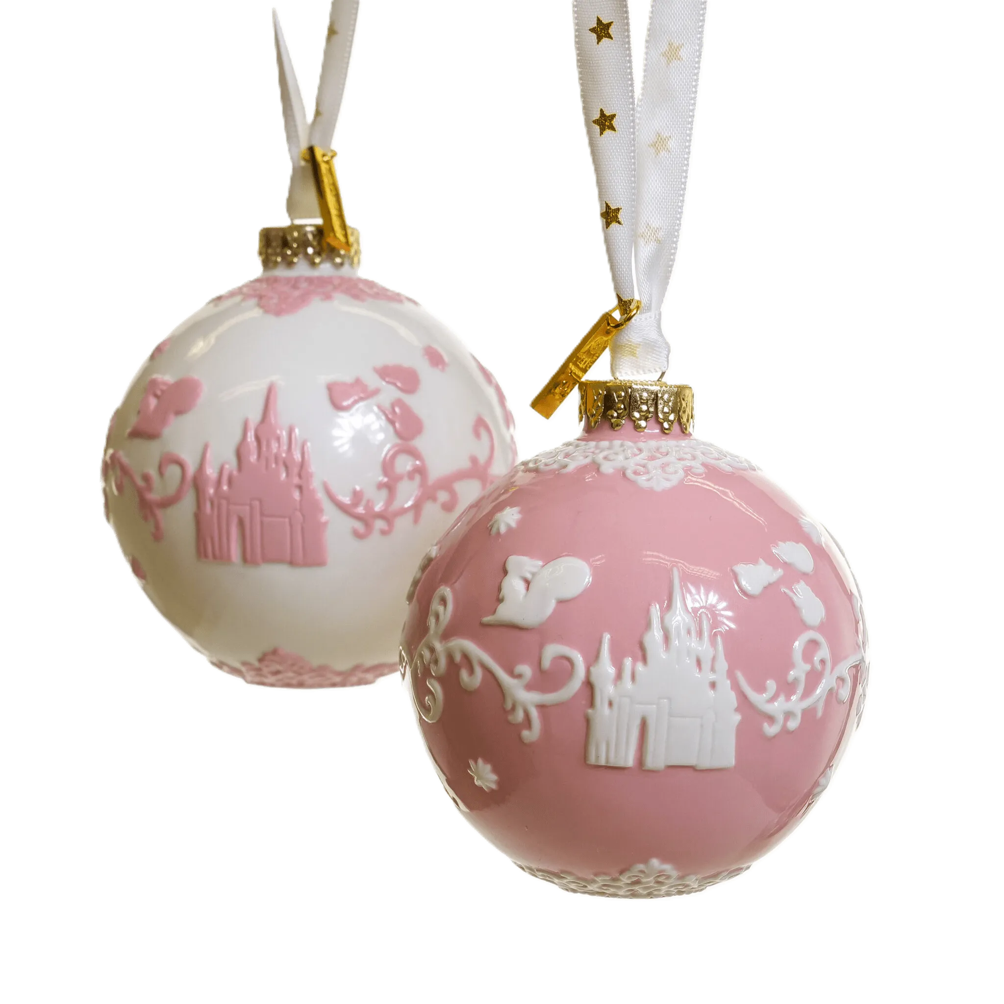english ladies disney sleeping beauty aurora christmas tree baubles x 2 - Charterwells