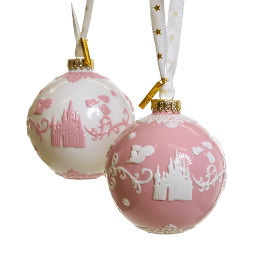 English Ladies Disney Sleeping Beauty Aurora Christmas Tree Baubles x 2