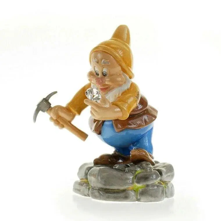 english ladies disney snow white diamond mine happy dwarf figurine - Charterwells