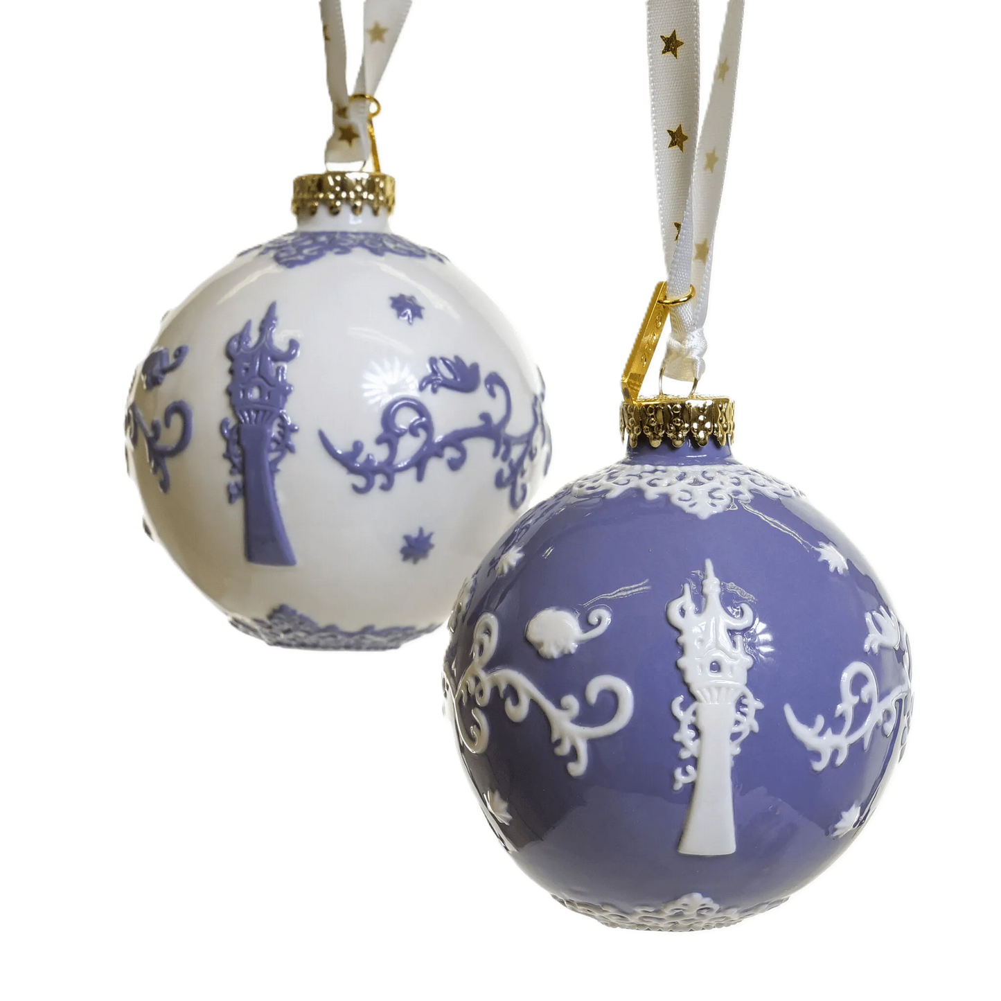 English Ladies Disney Tangled Princess Rapunzel Christmas Tree Baubles x 2