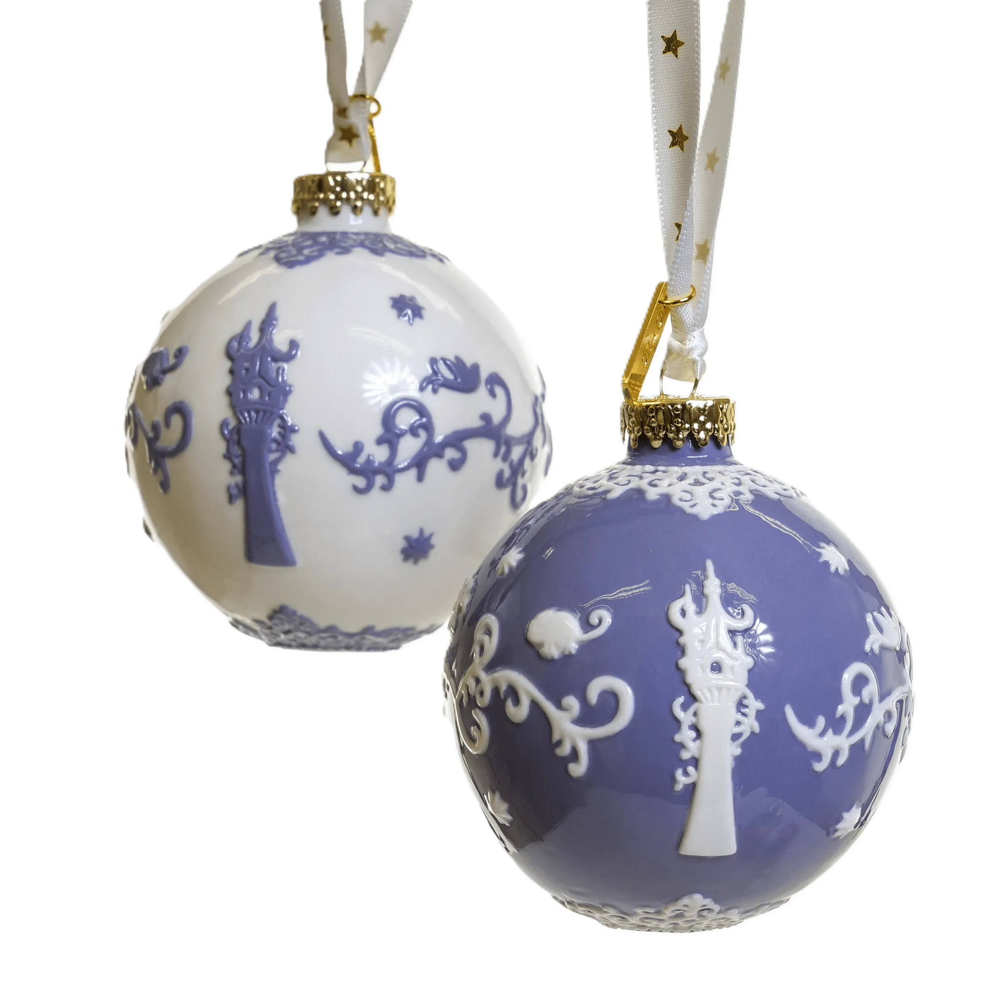english ladies disney tangled princess rapunzel christmas tree baubles x 2 - Charterwells