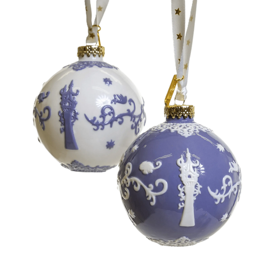 English Ladies Disney Tangled Princess Rapunzel Christmas Tree Baubles x 2