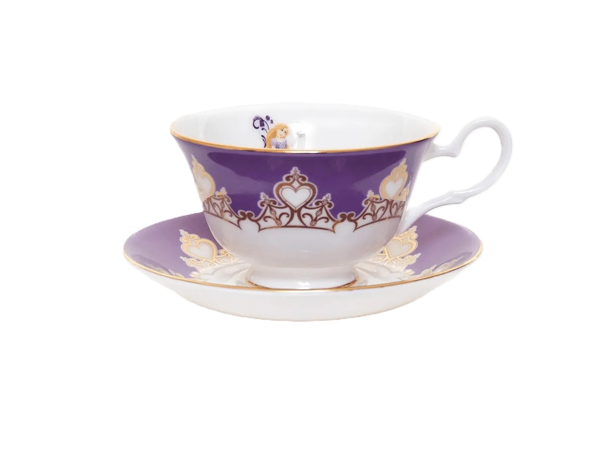 English Ladies Disney Tangled Princess Rapunzel Tiara Cup & Saucer