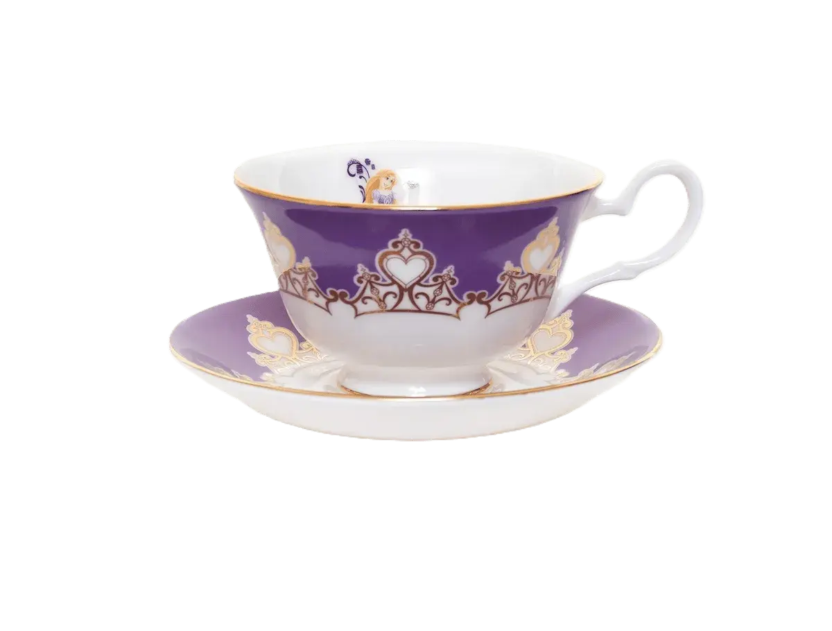 english ladies disney tangled princess rapunzel tiara cup saucer - Charterwells