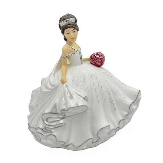 English Ladies Thelma Madine Mini Bride of the Year Figurine : Brunette