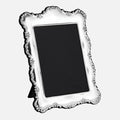 floral edge sterling silver photo frame with grey velvet back - Charterwells