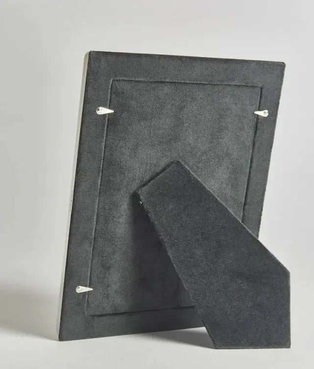 traditional 7 x 5 sterling silver photo frame with grey velvet back - Charterwells