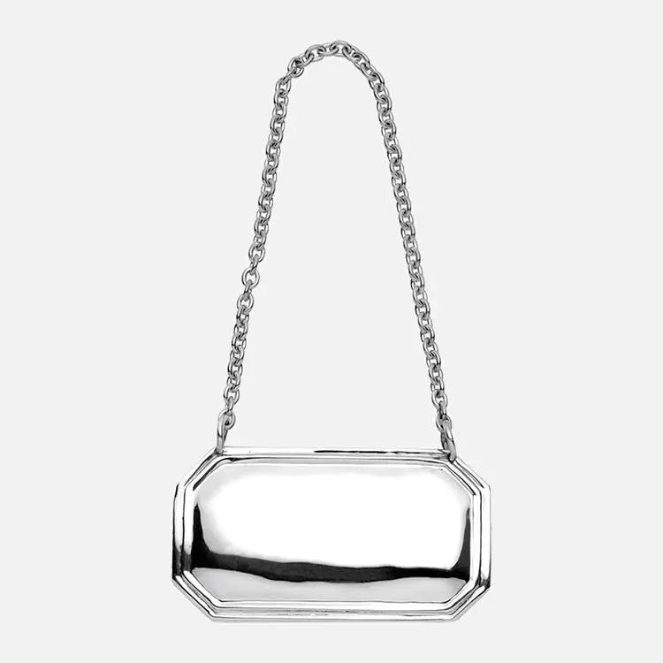sterling silver octagonal decanter label - Charterwells