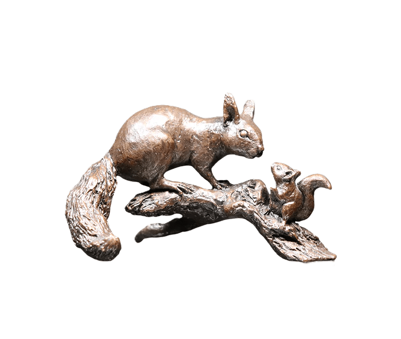 Richard Cooper Bronze Animals Collection Red Squirrel with Baby Figurine