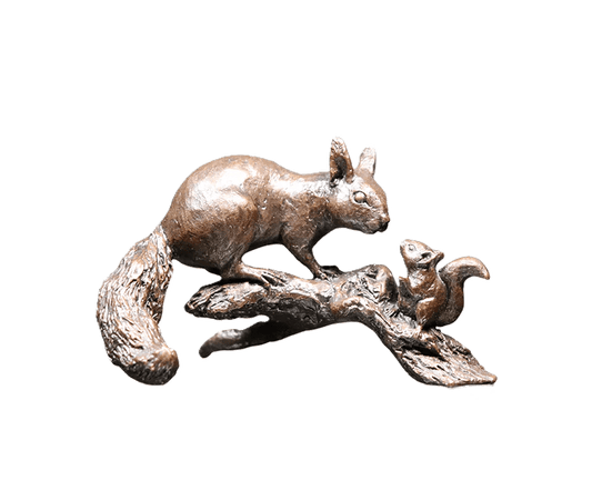 Richard Cooper Bronze Animals Collection Red Squirrel with Baby Figurine