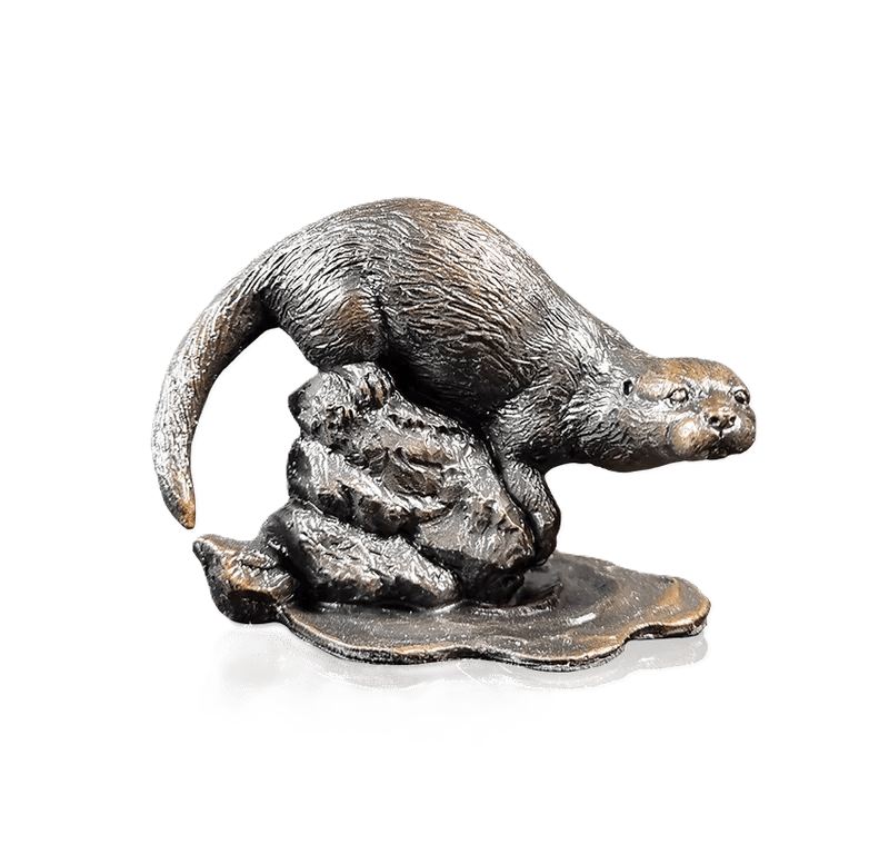 richard cooper bronze animals collection small otter figurine - Charterwells