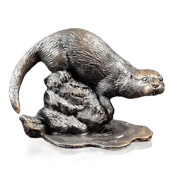 richard cooper bronze animals collection small otter figurine - Charterwells