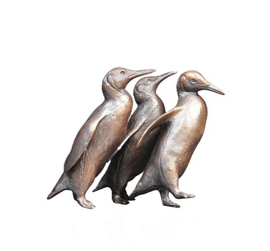 Richard Cooper Bronze Birds Collection Penguin Group Figurine