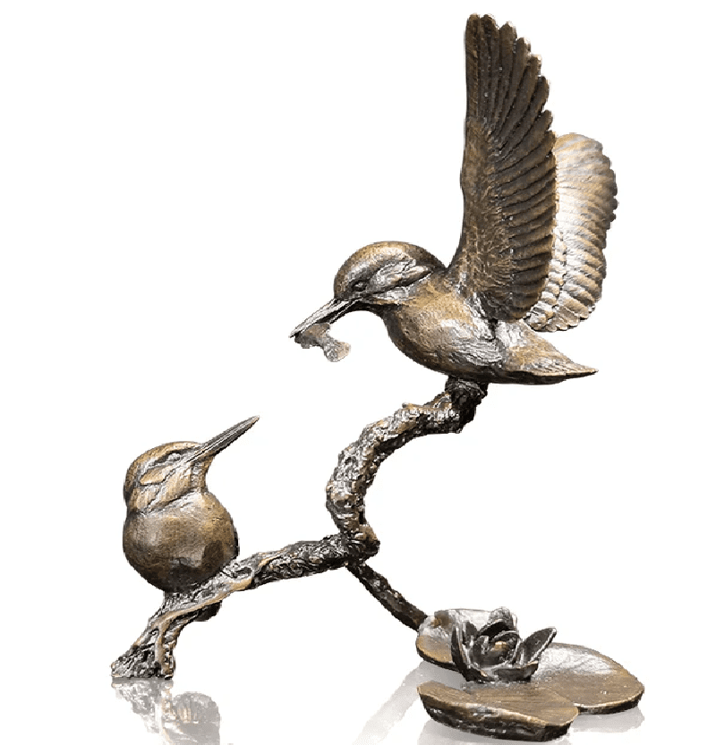 Richard Cooper Bronze Birds Collection Small Kingfisher Pair Figurine