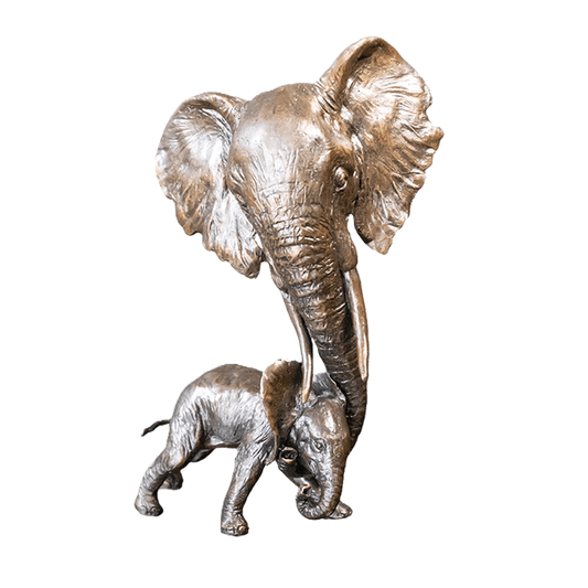 richard cooper bronze elephant mother calf figurine - Charterwells