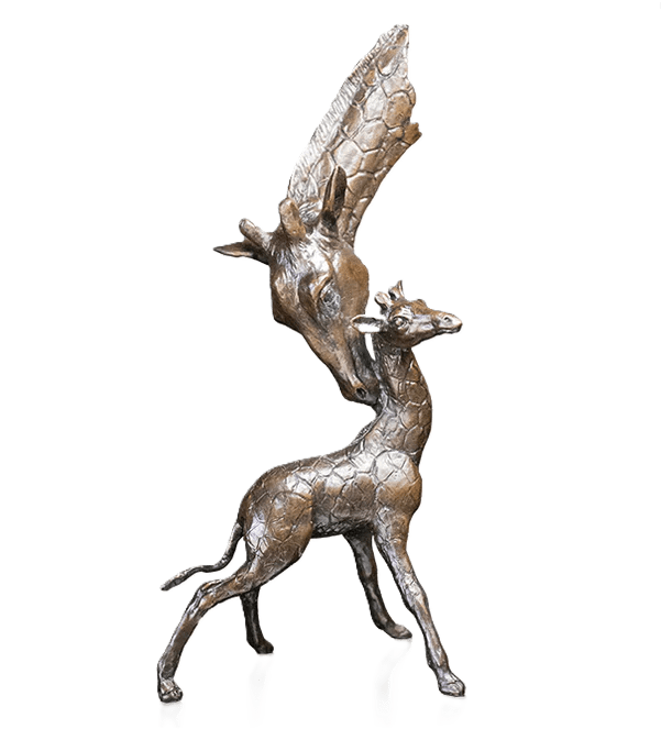 richard cooper bronze giraffe mother calf figurine - Charterwells