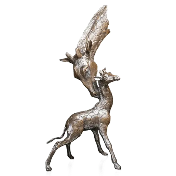 richard cooper bronze giraffe mother calf figurine - Charterwells