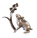 richard cooper bronze hares collection hare with bluebells figurine - Charterwells