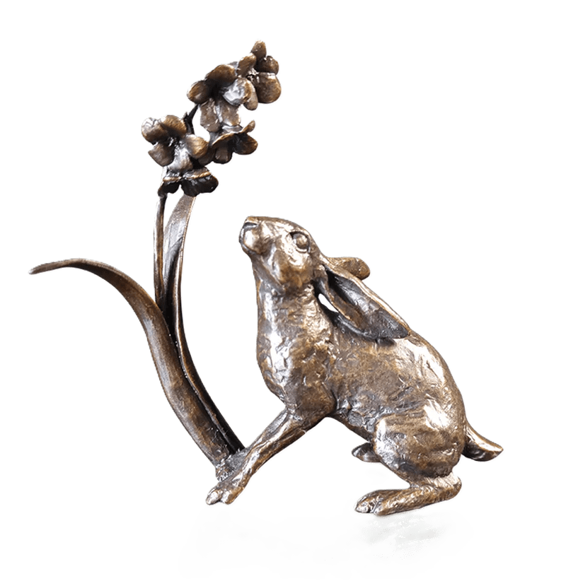 Richard Cooper Bronze Hares Collection Hare with Bluebells Figurine