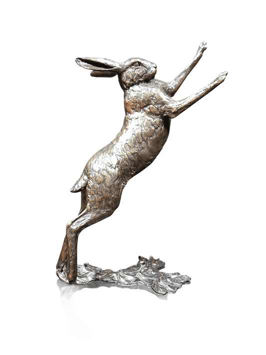 Richard Cooper Bronze Hares Collection Large Hare Boxing Figurine