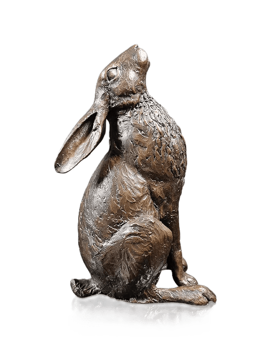 Richard Cooper Bronze Hares Collection Large Hare Moon Gazing Figurine