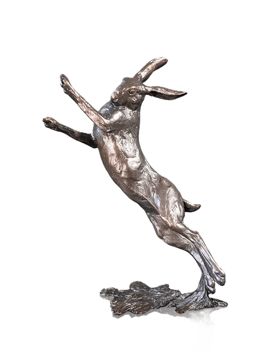 Richard Cooper Bronze Hares Collection Medium Hare Boxing Figurine