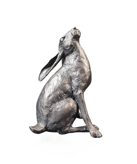 Richard Cooper Bronze Hares Collection Medium Hare Moon Gazing Figurine