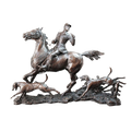 richard cooper bronze horses collection doubling the horn figurine - Charterwells