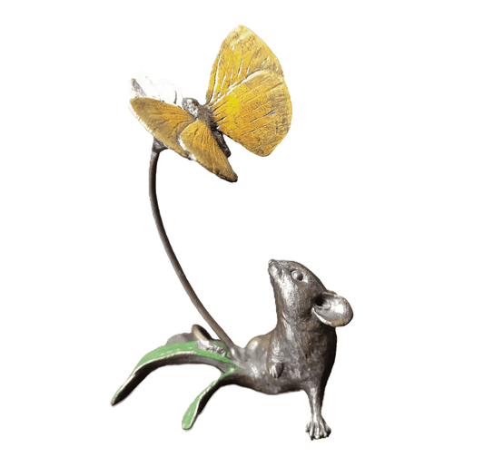 Richard Cooper Bronze Mice Collection Mouse & Butterfly Figurine