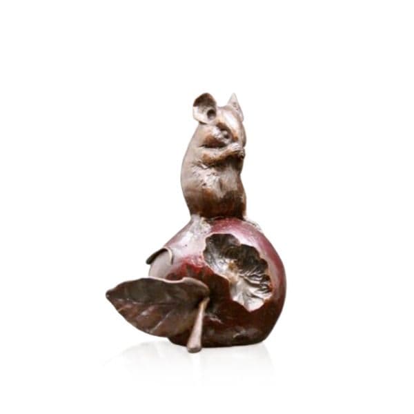 Richard Cooper Bronze Mice Collection Mouse on an Apple Figurine .