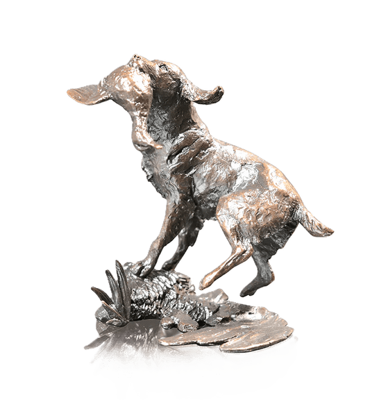 Richard Cooper Limited Edition Bronze Springer Spaniel Retrieving Figurine