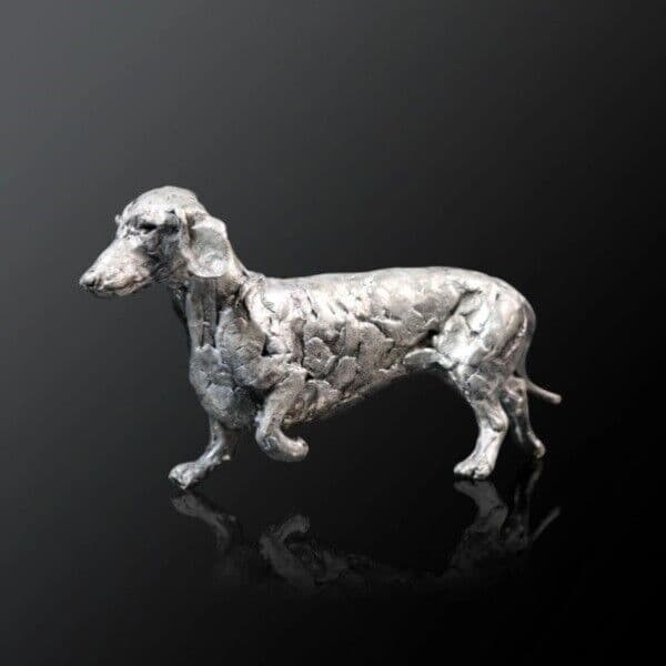 Richard Cooper Nickel Studio Collection Dachshund Figurine Charterwells