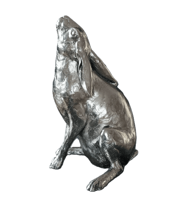 Richard Cooper Nickel Studio Collection Moon Gazing Hare Figurine