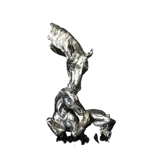 Richard Cooper Nickel Studio Collection Pony & Foal Figurine