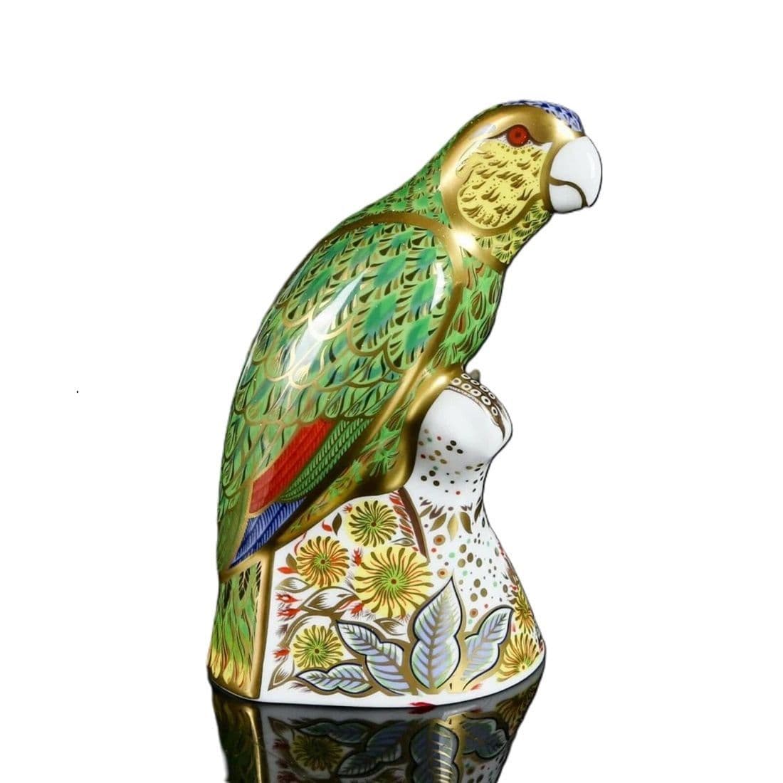 Royal Crown Derby Amazon Green Parrot Paperweight