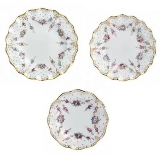 royal crown derby antoinette 18pc plate set - Charterwells