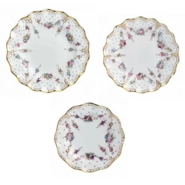 royal crown derby antoinette 18pc plate set - Charterwells