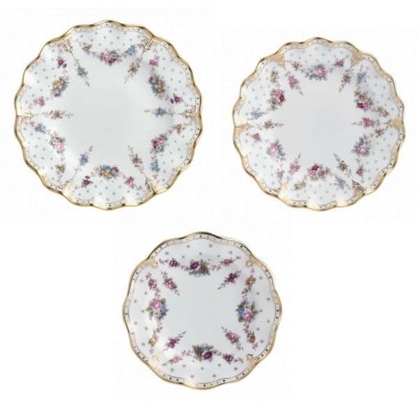 royal crown derby antoinette 18pc plate set - Charterwells