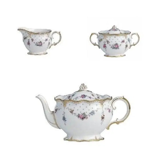 royal crown derby antoinette 3pc tea set 2 - Charterwells