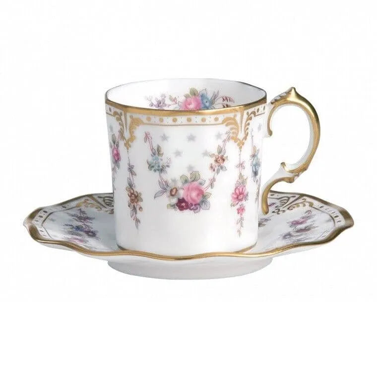 Royal Crown Derby Antoinette Coffee Cup & Saucer