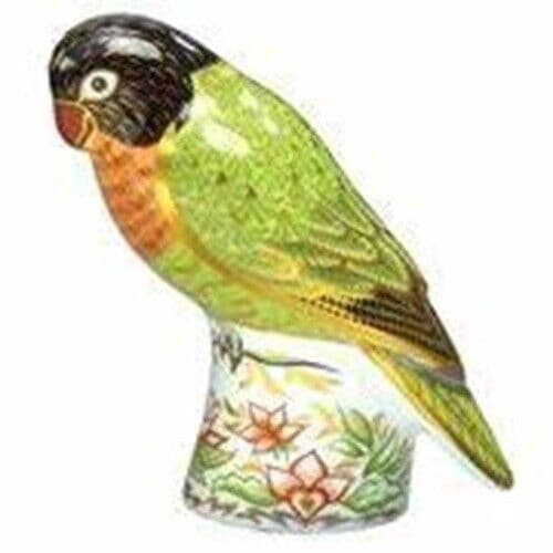 Royal Crown Derby Black Faced Love Bird Paperweight