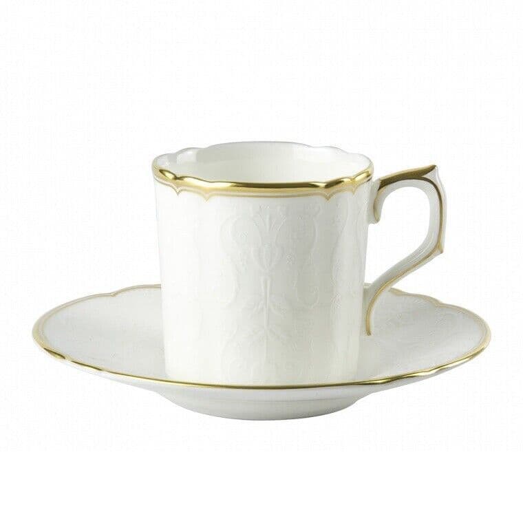 Royal Crown Derby Darley Abbey Pure Coffee Cup & Saucer