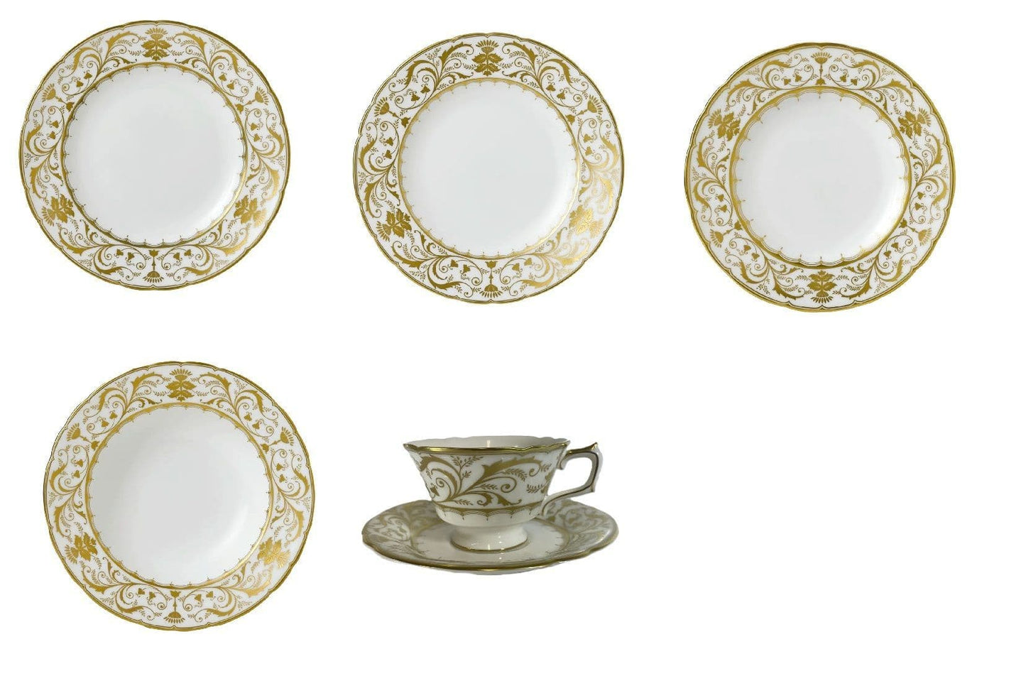 Royal Crown Derby Darley Abbey White 36pc Dinner Set