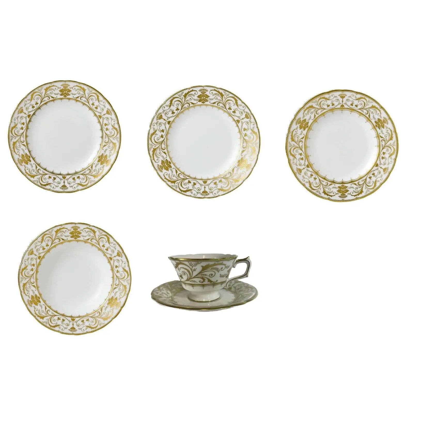 Royal Crown Derby Darley Abbey White 36pc Dinner Set Bone China Porcelain Charterwells