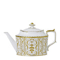 royal crown derby darley abbey white large teapot - Charterwells